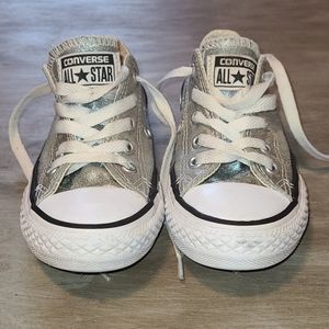 Girls silver sparkled tennis shoes